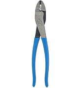 Channellock 909 9.5-Inch Wire Crimping Tool | Electrician's Terminal Crimp Pliers with Cutter are...