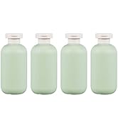 ASEVAT 6.7 oz/4 Pcs Green Plastic Empty Squeeze Bottles Travel Shampoo and Conditioner Bottles fo...