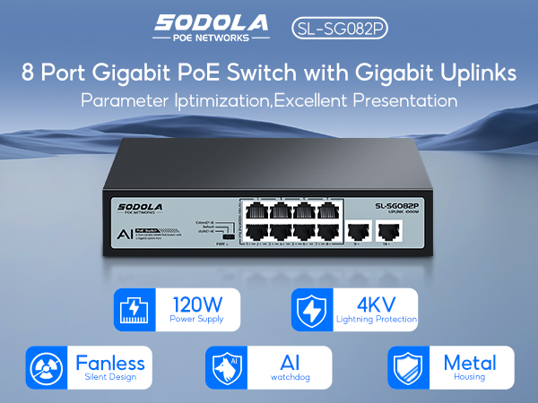 8 port gigabit poe switch