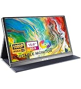 KYY Portable Monitor 15.6inch 1080P FHD USB-C, HDMI Computer Display HDR IPS Gaming Monitor w/Pre...