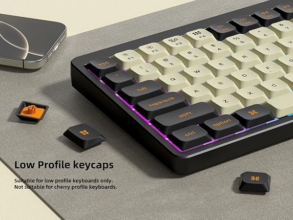 womier low profile keycap,pbt/pc keycaps,clear keycaps,double shot keycaps