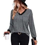 WIHOLL Long Sleeve Shirts for Women V Neck Blouses Dressy Casual Fall Clothes 2026 S-2XL