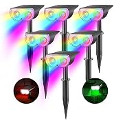 Consciot Solar Spot Lights Outdoor, Halloween Decorations 16 LEDs IP67 Waterproof Color Changing ...