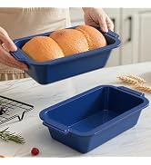 Bread Pan for Homemade Bread:9.5 x 5 Inch Silicone Loaf Pan for Baking with Metal Frame - Nonstic...
