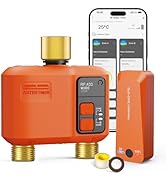 WiFi Water Timer for Garden Hose 2-Zone, Smart Hose Timer with 984ft Long-Range & Strong Wall-Pen...