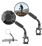 KEMIMOTO Bike Mirror Handlebar Mount 2pcs, Aluminum 360° Adjustable Foldable Rear View Mirror, Si...