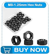 Yinpecly 100pcs M5-0.8 Hex Nut, Carbon Steel Grade 8.8, Black Oxide, M5x0.8mm Hex Drive, Metric H...