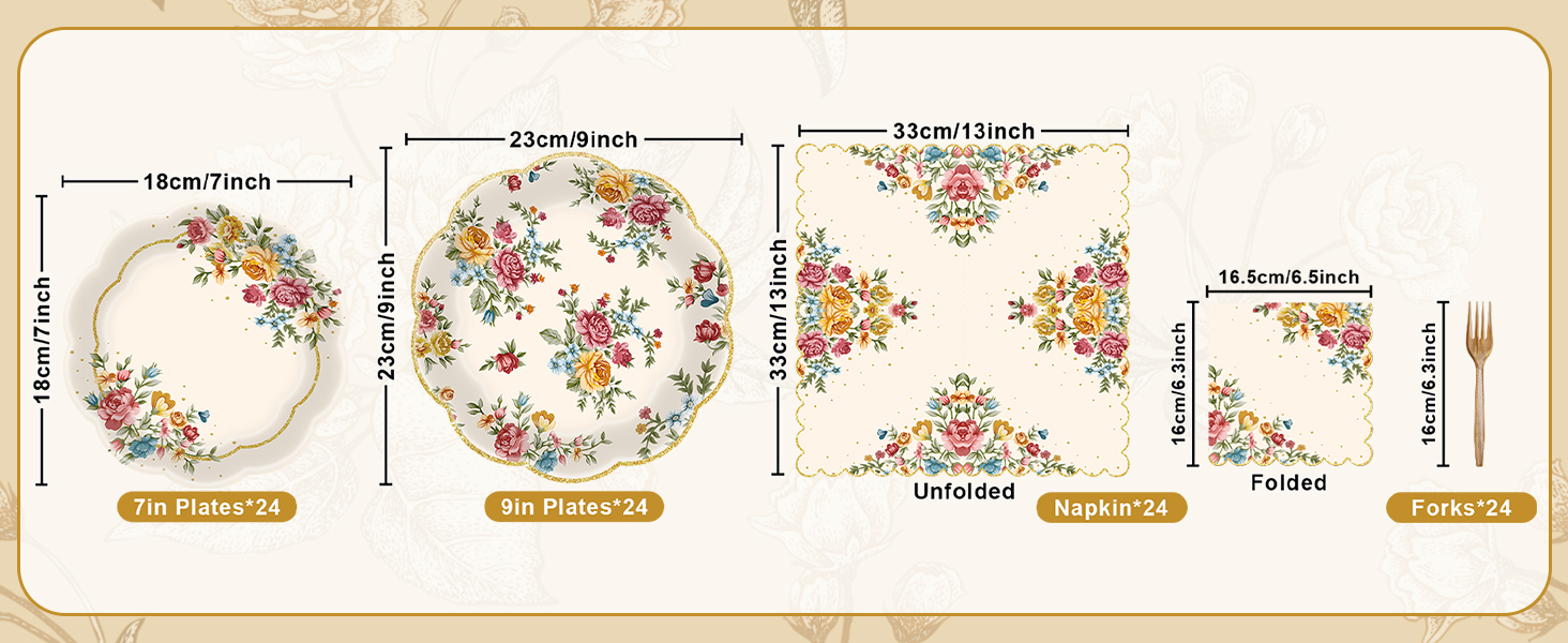 Vintage Floral Tableware Set