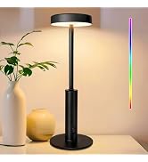 Wowag Cordless Table Lamps Rechargeable,5000mAh Battery Operated Portable Desk Lamp,3 Colors & RG...
