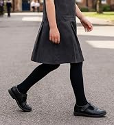 COTTON DAY Kids Girls School Dress Cotton Tights Black White Navy Blue Burgundy