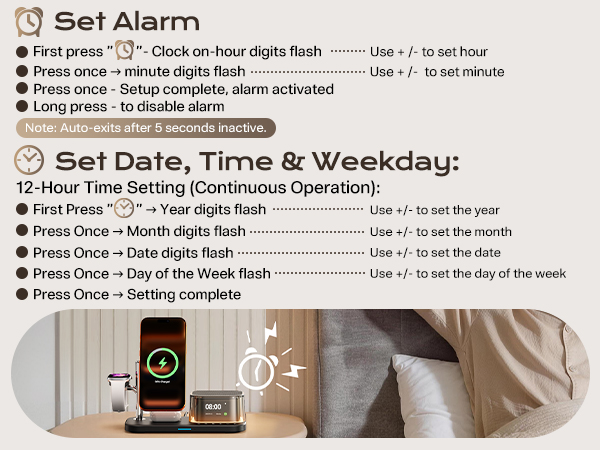 MagSafe Wireless Charger with alarm clock