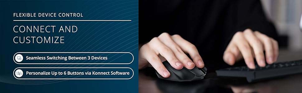 switching between 3 devices, 6 programmable buttons