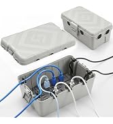 YECAYE Outdoor Electrical Box, IP54 Waterproof, Medium & Large 2Pack, Grey | Built with a silicon...