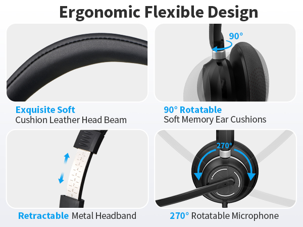 usb headset with microphone for pc laptop 3.5mm wired computer headset headphone with microphone