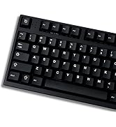 Black WOB Keycaps Doubleshot Cherry Profile 121 Keys Custom Minimalist Keycaps Set for 60% 65% 70...
