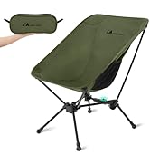 MOON LENCE Portable Snap-Lock Camping Chair, Folding & Compact Outdoor Chair with Large Storage H...