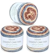 Aeelike Cake Yarn for Crocheting, 3 Skeins Gradient Cake Yarn 100g (3.52 oz) 245m (267 Yards), Su...