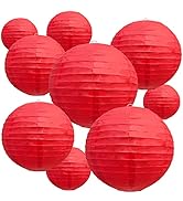 BEISHIDA Red Round Paper Lanterns Decorative Hanging Asia Chinese Japanese Paper Lanterns Lamp fo...