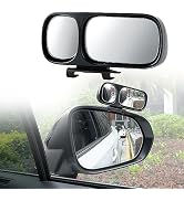LivTee Blind Spot Mirror, Double Adjustable Mounted Blindspot Mirror HD Glass Wide Angle View, Si...