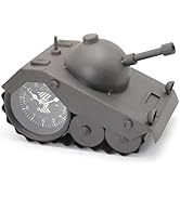 Army Tank Desk Clock Military Veteran Army Gifts for Men, Office Desk Decor Metal Sculpture Man C...