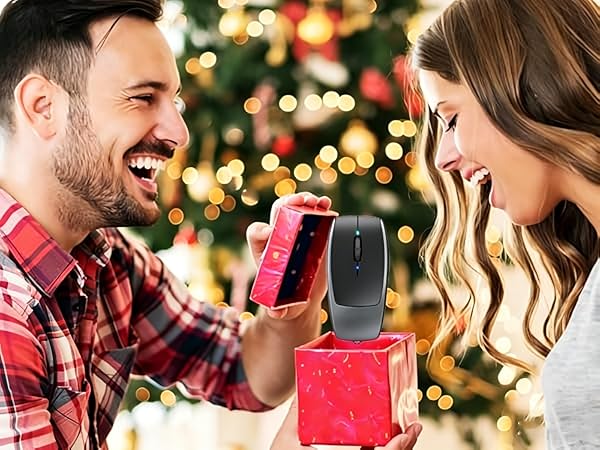 Wireless Mouse Mini Small Finger Bluetooth Mouse with TF Card Reader,Silent Pocket Portable