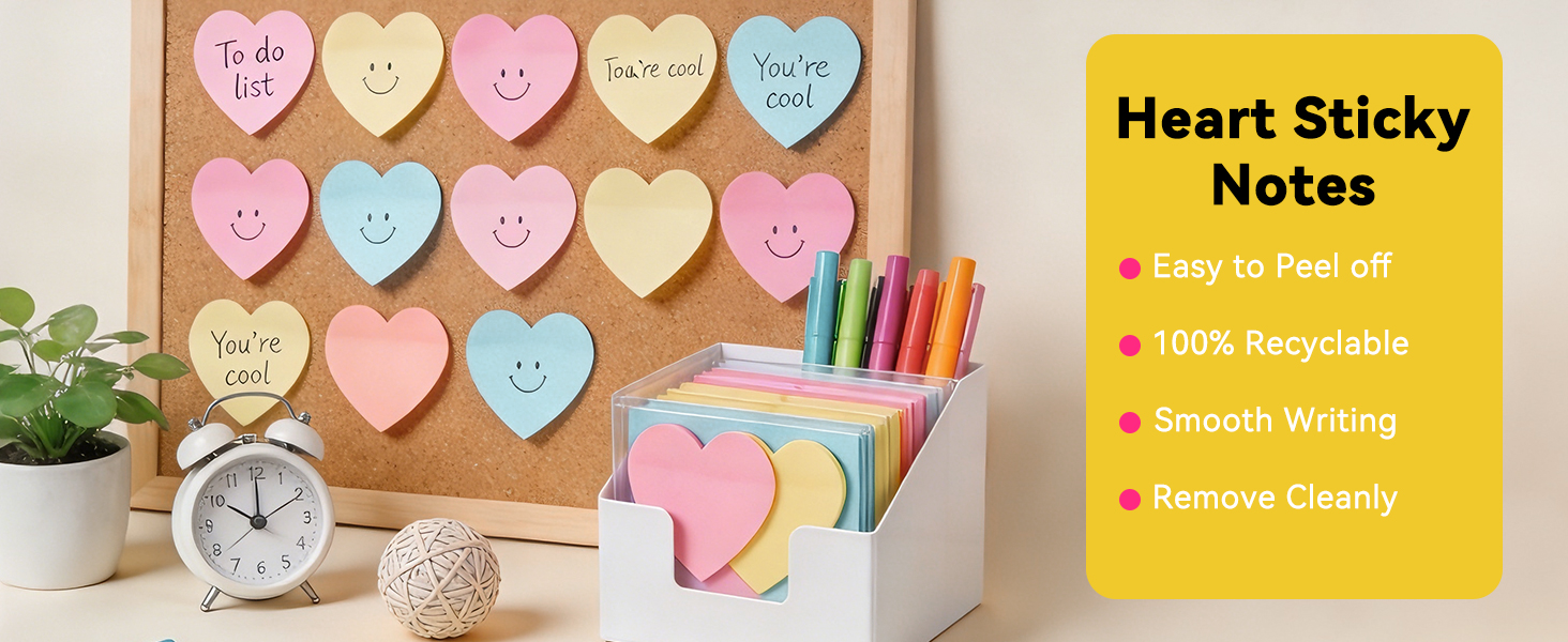 heart sticky notes