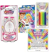 BEST PARTY EVER! Pink Glitter Birthday Candle Kit, Includes Confetti Candle 2-Pack, 16 Glitter Ca...