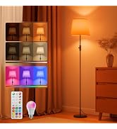 VARICART LED Floor Lamp, RGB Color Changing, 62", Magnetic Remote | 1600K amber & 4000K daylight,...