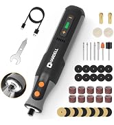 HARDELL 8V Cordless Rotary Tool Kit, 5-Speed, 28000RPM for DIY Craft | cordless design, black,42-...