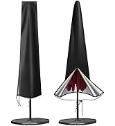 OKPOW Umbrella Cover 420D Oxford Fabric Patio Umbrella Covers Waterproof with Zip, for 9ft to 12f...