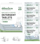 Shinyclean 120PCS Baby Bottle Washer Tablets for Momcozy & Baby Brezza Pro, Natural Enzyme Deterg...