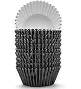 200 Pcs Black Foil Cupcake Liners Standard Baking Cups Muffin Paper Cases