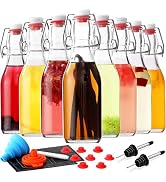 8-Pack 8.5oz Flip Top Glass Bottles, Swing Top Beer Brewing Bottle for Fermentation, Kombucha, Ke...