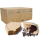 600 Count Cone Coffee Filters #4, Natural Brown Paper Cone Shaped Coffee Filters for Pour Over an...