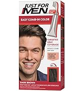 Just For Men Easy Comb-In Color Mens Hair Dye, Easy No Mix Application with Comb Applicator - Dar...