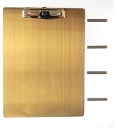 Banjiang Stainless Steel Magnetic Clipboards,Gold Clipboard with Pen Holder,Metal Clip Board with...