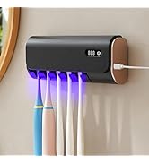 UV Toothbrush Cleaner, Timer Function, Wall-Mounted Toothbrush Holder with 5 Slots Drying Functio...