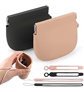 2PCS Headphone Organizer with Lanyard, Pop-up Silicone Pouch 3.1in*4in and Silicone Ties, Large C...