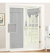 RYB HOME Privacy French Door Curtains, Rich Linen Texture Room Darkening Window Curtains and Drap...