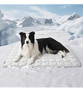 Bedsure Cooling Dog Mat Extra Large, Q-Max>0.5 XL Thin Breathable Cold Crate Pad for Pet, Portabl...