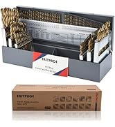 EASTPACE 115Pcs M35 Cobalt Drill Bit Set, Twist Jobber Drill Bit Kit for Stainless Steel, Hard Me...