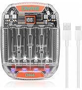 DLYPOW Universal Battery Charger, 1.5V li ion & 1.2V NiMH/CD AA AAA Battery Charger with Type-C F...