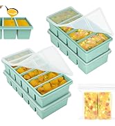 2 Cup &1/2 Cup Silicone Freezer Trays with Lids, Silicone Soup Freezer Molds, Easily prepare port...