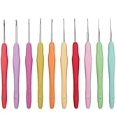 Yarniss 10 Size Small Crochet Hooks, Ergonomic Crochet Hooks for Thread 0.5mm~2.75mm