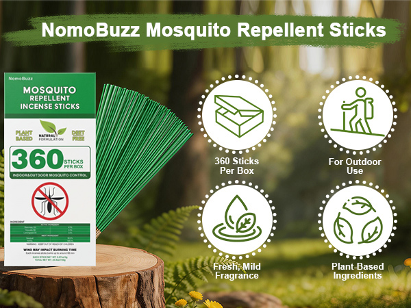 NomoBuzz Mosquito Repellent Sticks