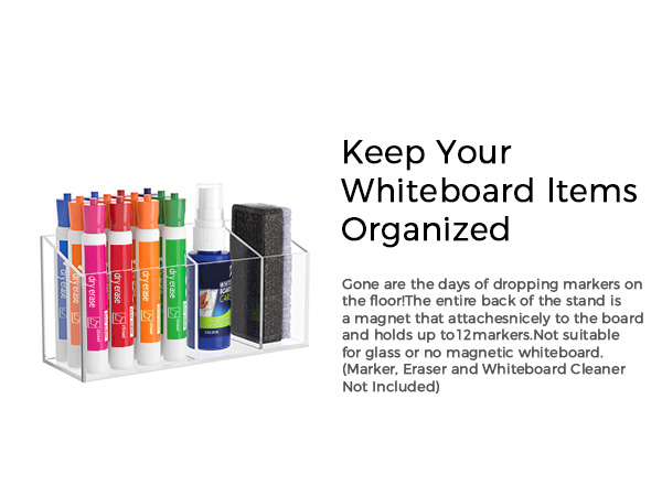 HBlife Acrylic Magnetic Dry Erase Marker Holder Wall Mount