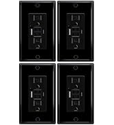 4 Pack Black 15A GFCI Outlet with USB Ports(Type A & C, 4.8A/24W Total Output), GFI Electrical Ou...