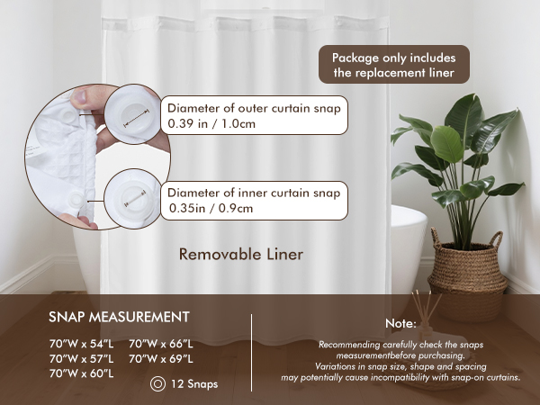 snap in liner