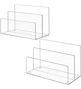 KTRIO 2 Pack Acrylic File Holder 2 Sections File Organizer for Desk, Clear Desk Organizer File So...