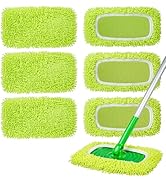 EHRAI 6Pcs Reusable Microfiber Mop Pads Compatible with Swiffer Sweeper Mop, Wet and Dry Flat mop...